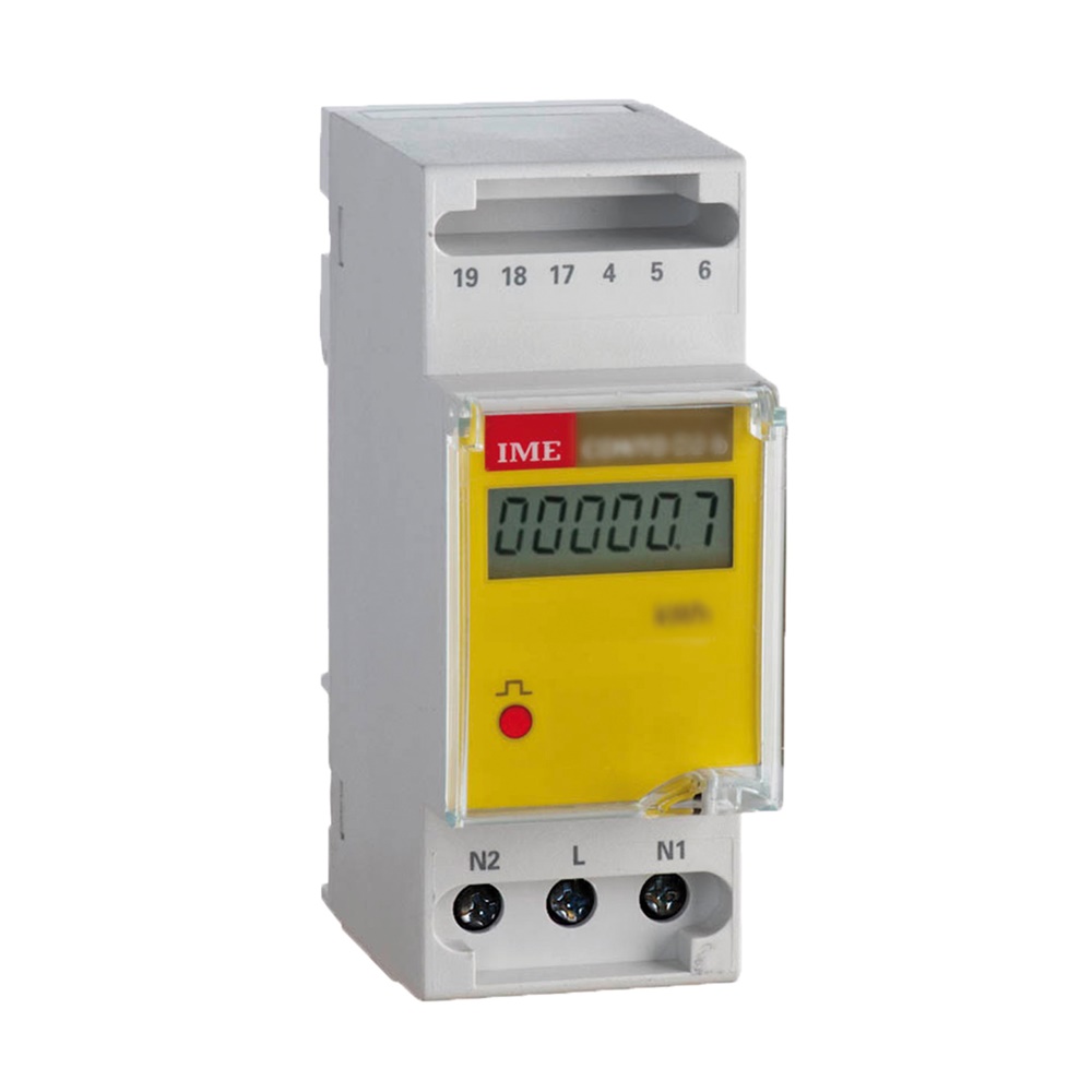 Contatore energia attiva monofase 5(36)A 230-240V 2 moduli DIN autoalimentato