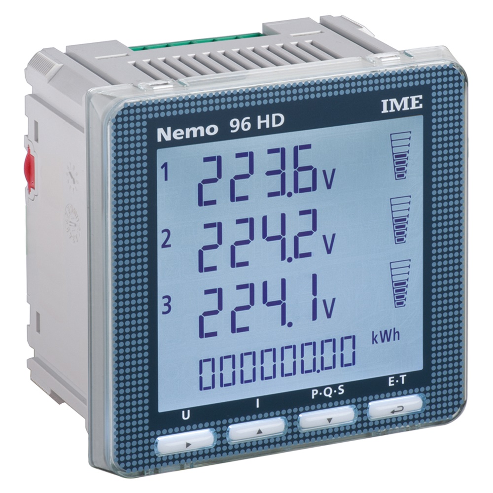 Multifunzione Nemo 96HD 96x96mm conteggio energia attiva e reattiva bassa tensione LCD retroilluminato