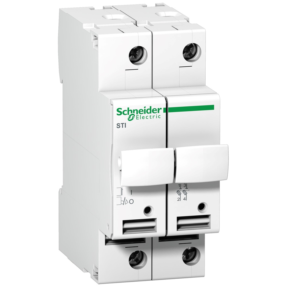 Base portafusibile isolabile 2P 10,3x38 mm 500 V per applicazioni industriali e terziarie