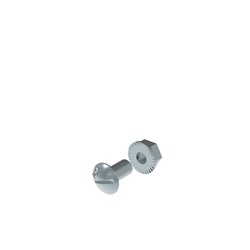 Bullone M6x12 con dado flangiato sistema supporto testa tonda quadro sottotesta