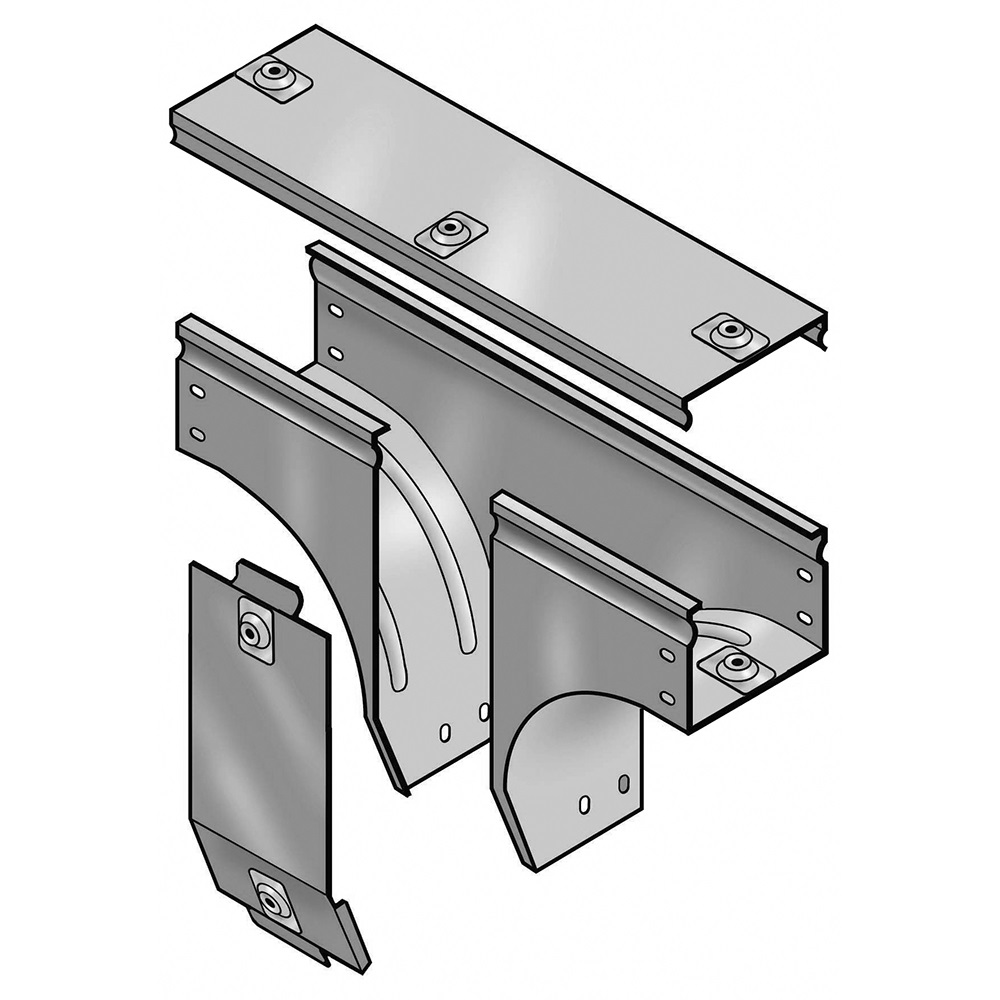 Derivazione verticale a T\ in discesa con variazione di piano completa di coperchio 100x75 mm Z P31 [31AXC100Z]