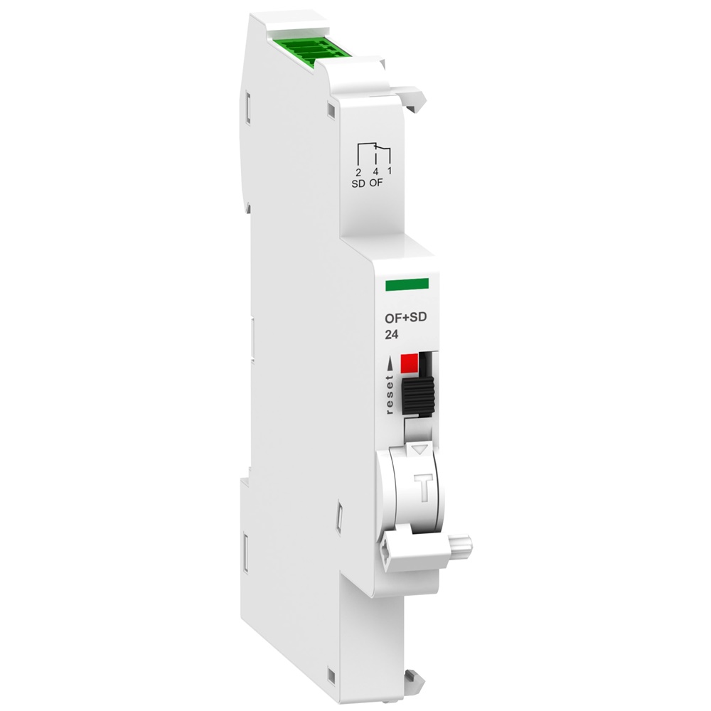 Contatto segnalazione doppio apertura/chiusura 24V DC per dispositivi Acti9 iD C60 C120 DPN