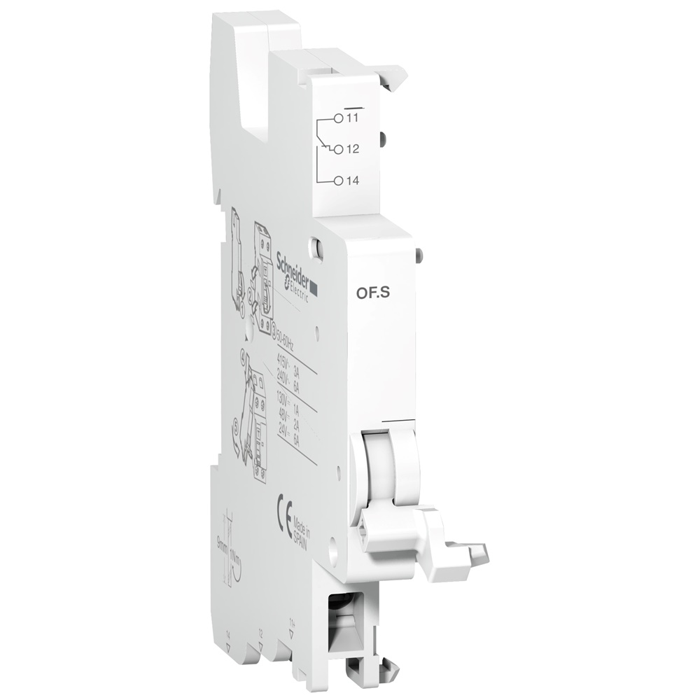 Contatto aperto-chiuso Acti9 OF.S per ausiliario RCCB indicazione posizione apertura chiusura remoto bianco 9mm