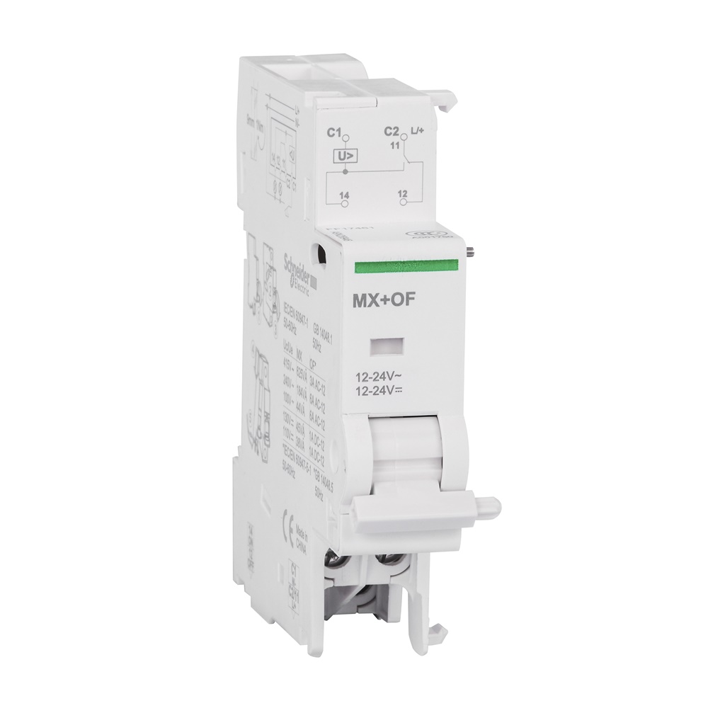 Ausiliario Acti9 MX+OF 12-24V CA/CC Bobina sgancio C120 C60H Indicatore posizione interruttore