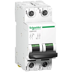 Interruttore magnetotermico DC 2 poli 6A curva C protezione circuiti industriale e residenziale