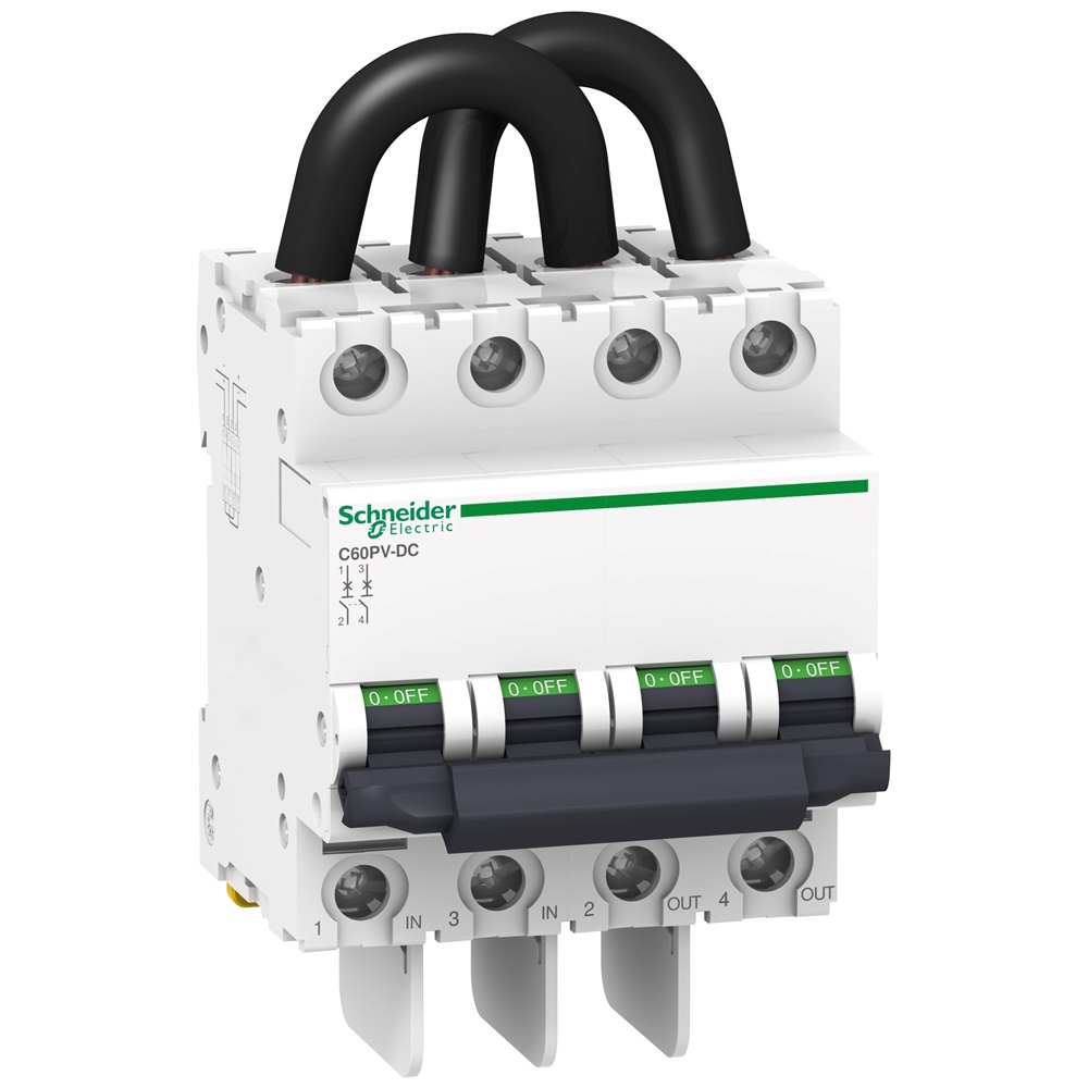 Interruttore magnetotermico Acti9 C60PV-DC 2 poli B 20A 800V DC per impianti fotovoltaici multi-stringa