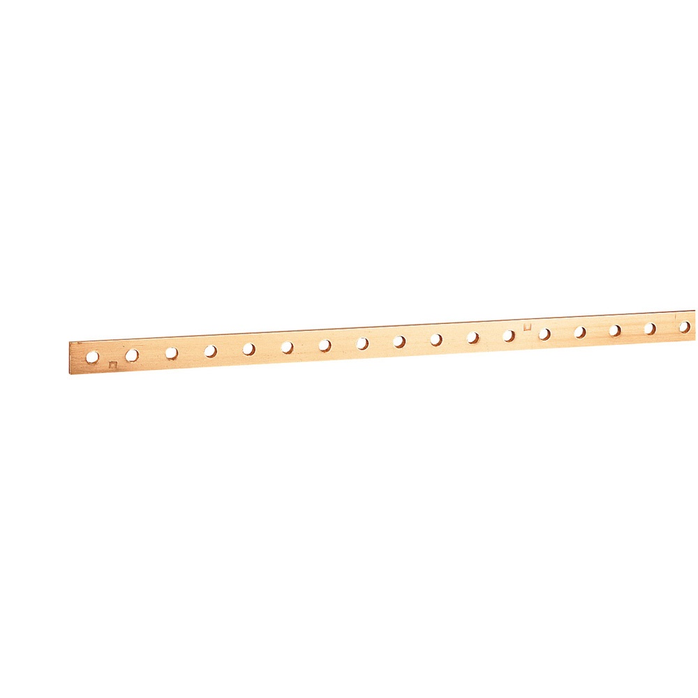 Barretta rame filettata 25x4 mm lunghezza 1 m fori M6 passo 18 mm uso elettrico 280 A