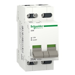Sezionatore modulare 3 poli 20A 415V AC controllo installazione su guida DIN