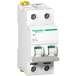 Interruttore sezionatore modulare iSW 2P 63A controllo isolamento guida DIN IP20/IP40