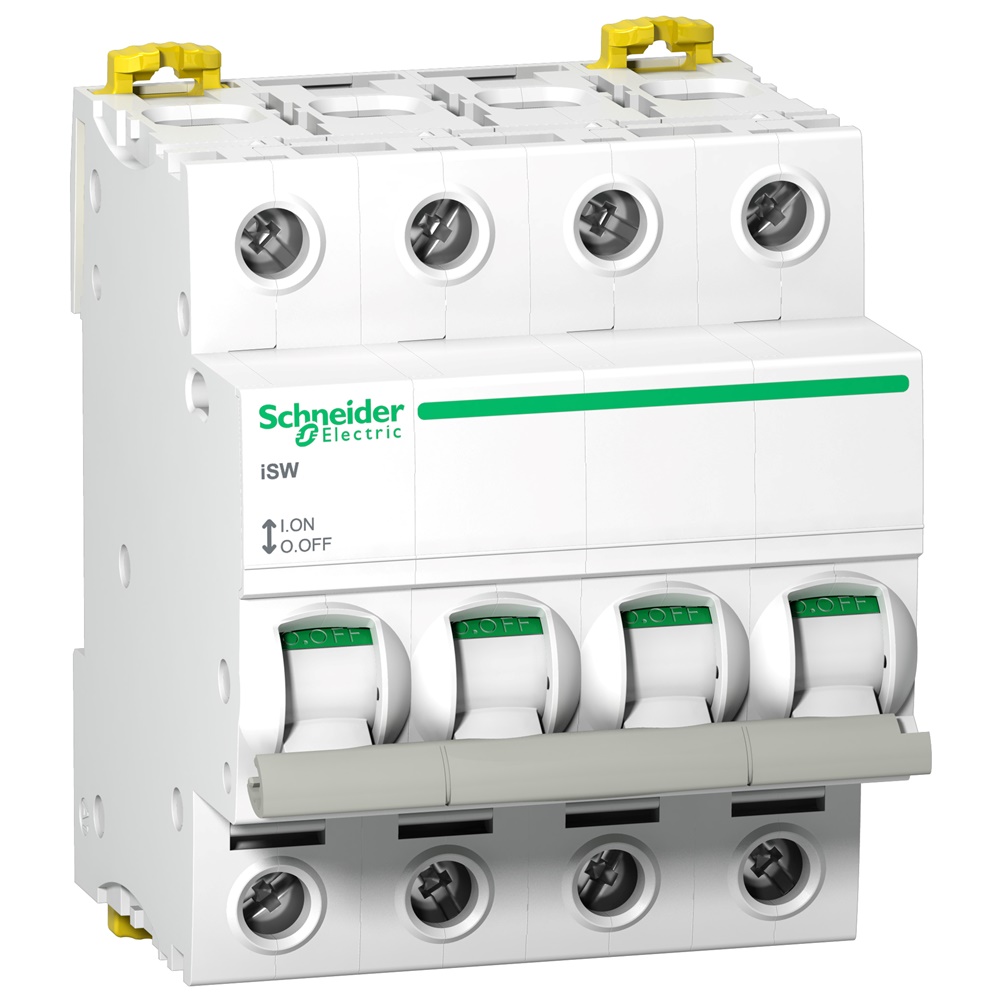 Interruttore sezionatore modulare 4 poli 40A 415V AC controllo isolamento guida DIN