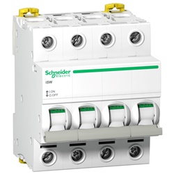 Interruttore sezionatore modulare 4 poli 40A 415V AC controllo isolamento guida DIN