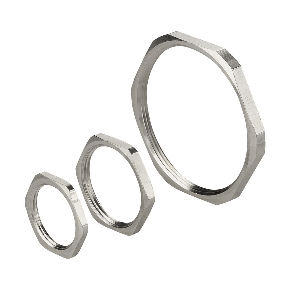 Ghiera metal nichelata G1 1/2 in ottone filettatura GAS per impianti idraulici