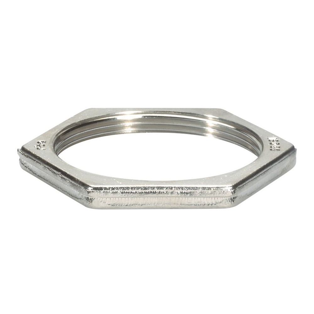 Ghiera metal nichelata M50x1.5 ottone filettatura ISO uso industriale