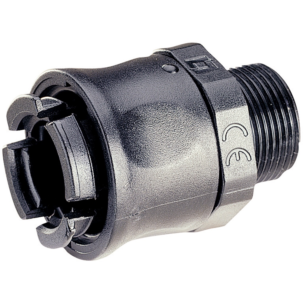 Raccordo dritto LGP diametro 12mm filettatura M20 nero PA6.6 ignifugo per impianti elettrici
