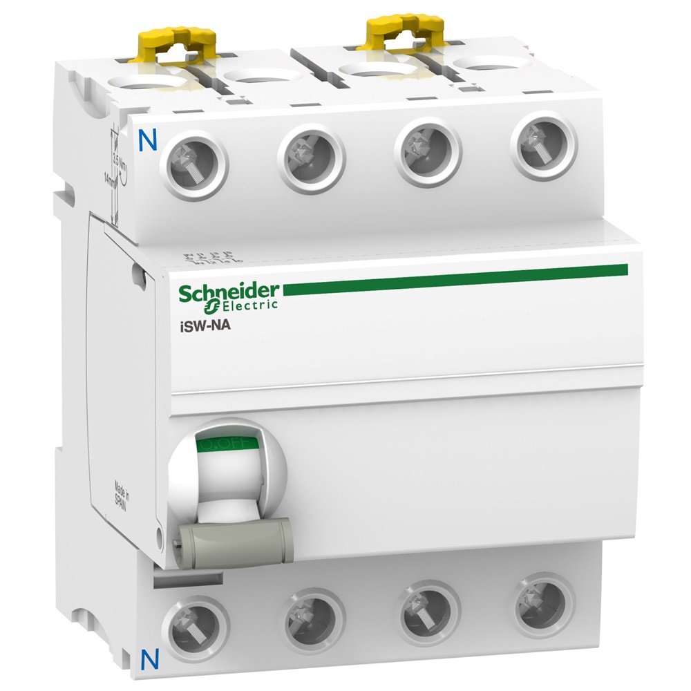 Sezionatore modulare Acti9 iSW-NA 4 poli 100A 230/240V CA controllo isolamento guida DIN