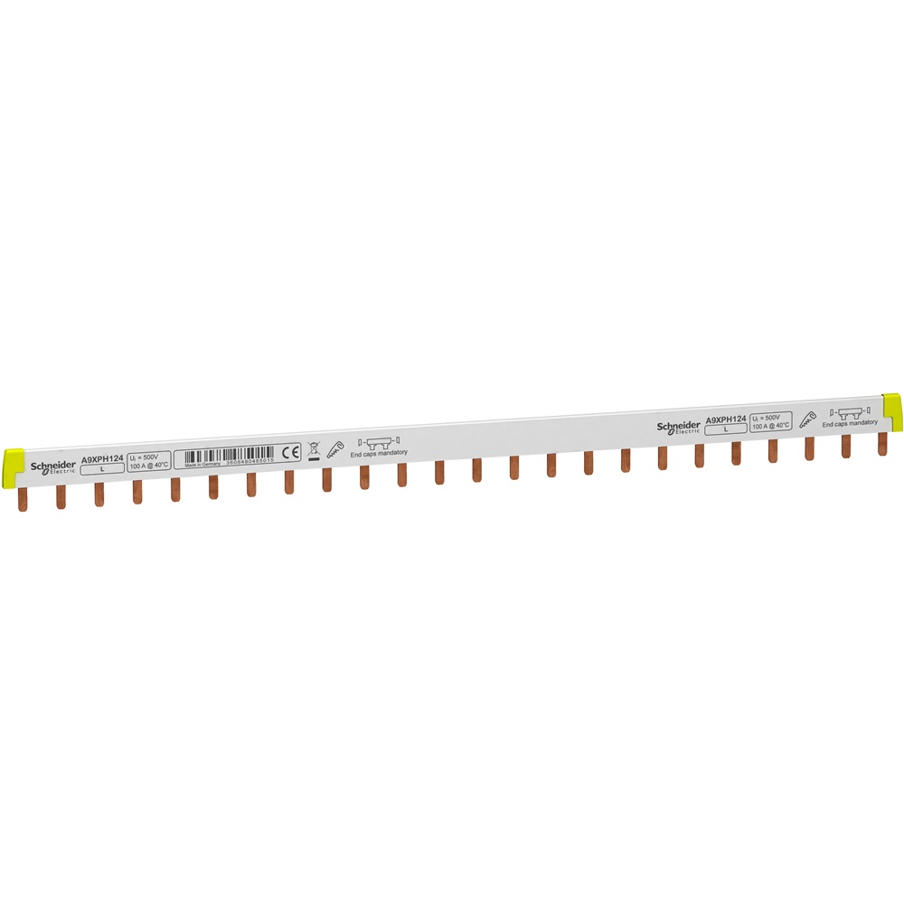Pettine collegamento tagliabile 24 moduli 1 polo 100A per quadri elettrici Acti9 iC60