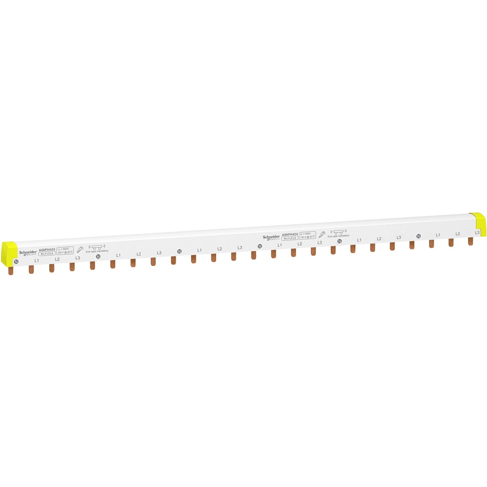 Pettine collegamento tagliabile 4 poli 24 moduli per interruttori Acti9 iC60 installazioni trifase N+3L