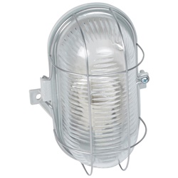 Fanale ovale Unilux KRUPKA IP44 portalampada vetro griglia protezione E27 100W
