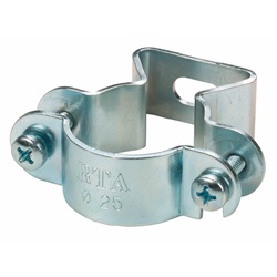 Collare metallico a vite con asola per tubi diametro 20mm acciaio zincato
