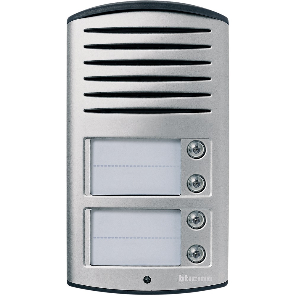 Pulsantiera audio 2 fili alluminio 4 pulsanti per installazioni a parete residenziali e professionali