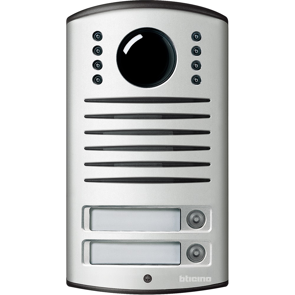 Pulsantiera videocitofonica Linea 2000 2 fili 2 pulsanti telecamera colore IP54 IK07