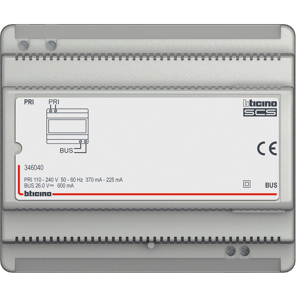 Alimentatore ECO modulare 6 DIN 26 Vdc 600 mA per impianti audio 2 fili