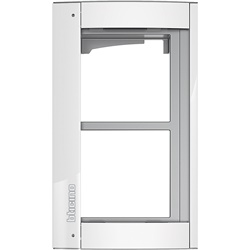 Supporto elettrico 2 moduli resistente finitura bianca per impianti professionali