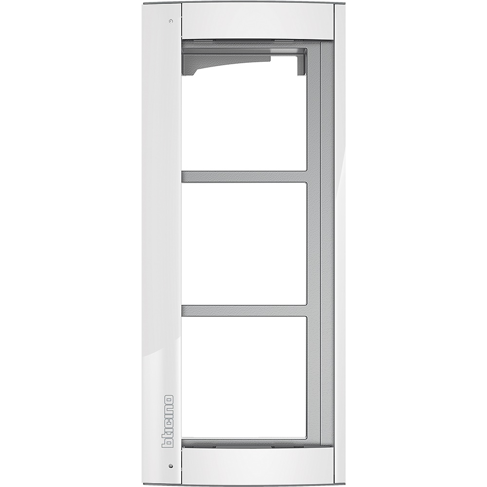 Supporto elettrico 3 moduli finitura Allwhite montaggio parete impianti elettrici standard