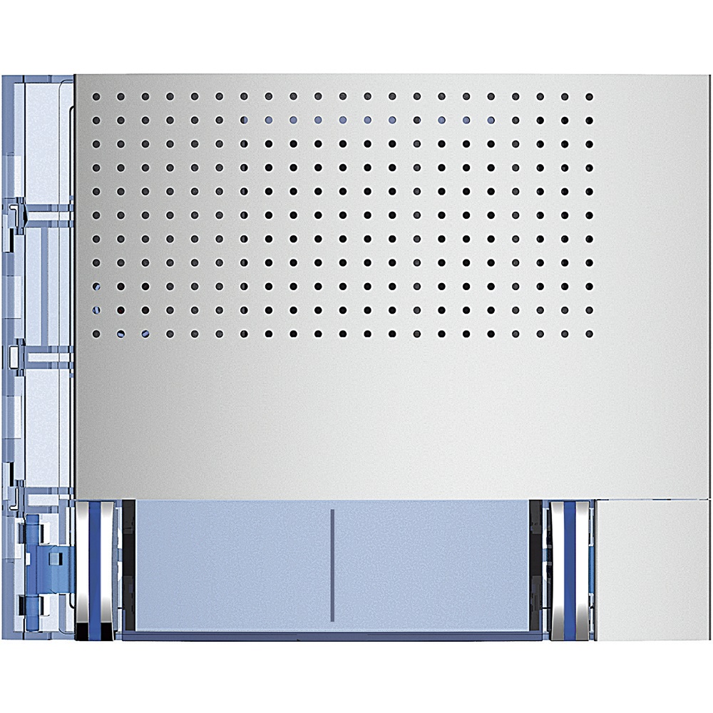 Modulo fonico frontale base 2 pulsanti doppia fila finitura Allmetal per installazioni audio professionali