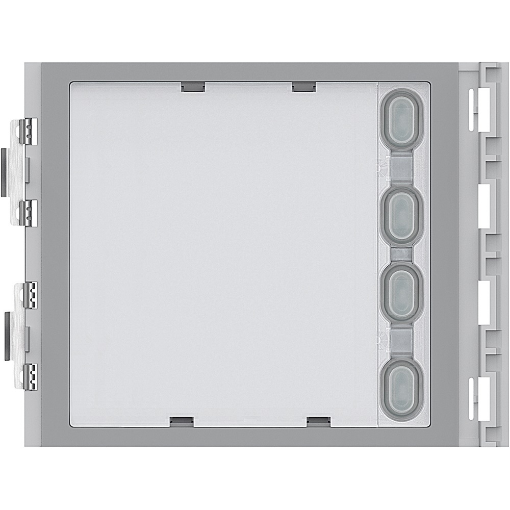 Modulo 4 pulsanti singola fila per impianti audio video e fonici con retroilluminazione e collegamento multicavo