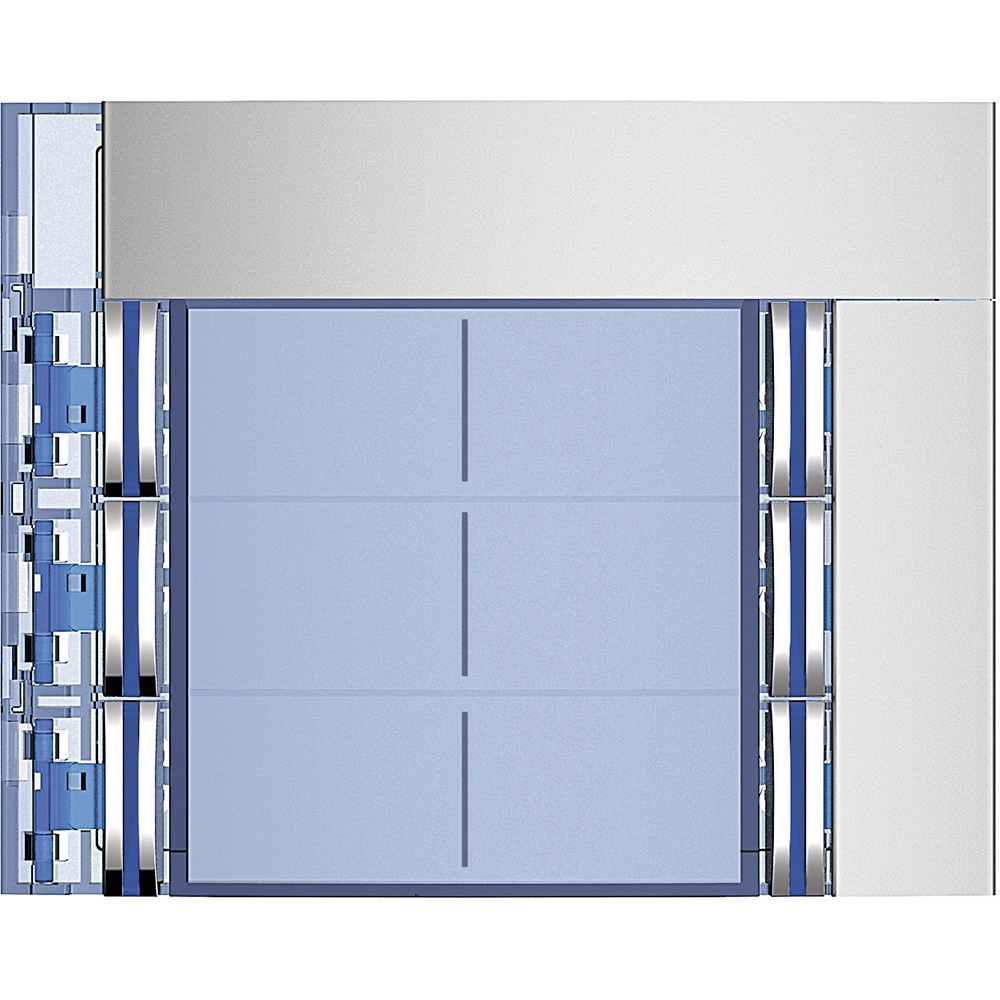 Frontale 6 pulsanti doppia fila Allmetal per impianti elettrici controllo modulare compatto