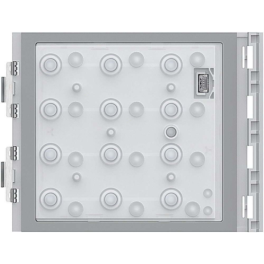 Modulo tastiera con relè programmabile per attivazione elettroserratura e chiamata digitale appartamento, retroilluminazione LED, uso stand-alone o integrato sistemi elettrici