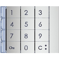 Frontale tastiera numerica allmetal metallo incasso per impianti elettrici modulari robusti