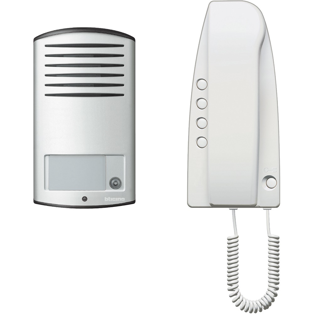 Kit audio monofamiliare Sprint con posto esterno argento e interno bianco, installazione a parete, comunicazione affidabile residenziale