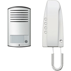Kit audio monofamiliare Sprint con posto esterno argento e interno bianco, installazione a parete, comunicazione affidabile residenziale