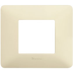 Placca da incasso Matix 2 moduli avorio tecnopolimero per impianti elettrici interni