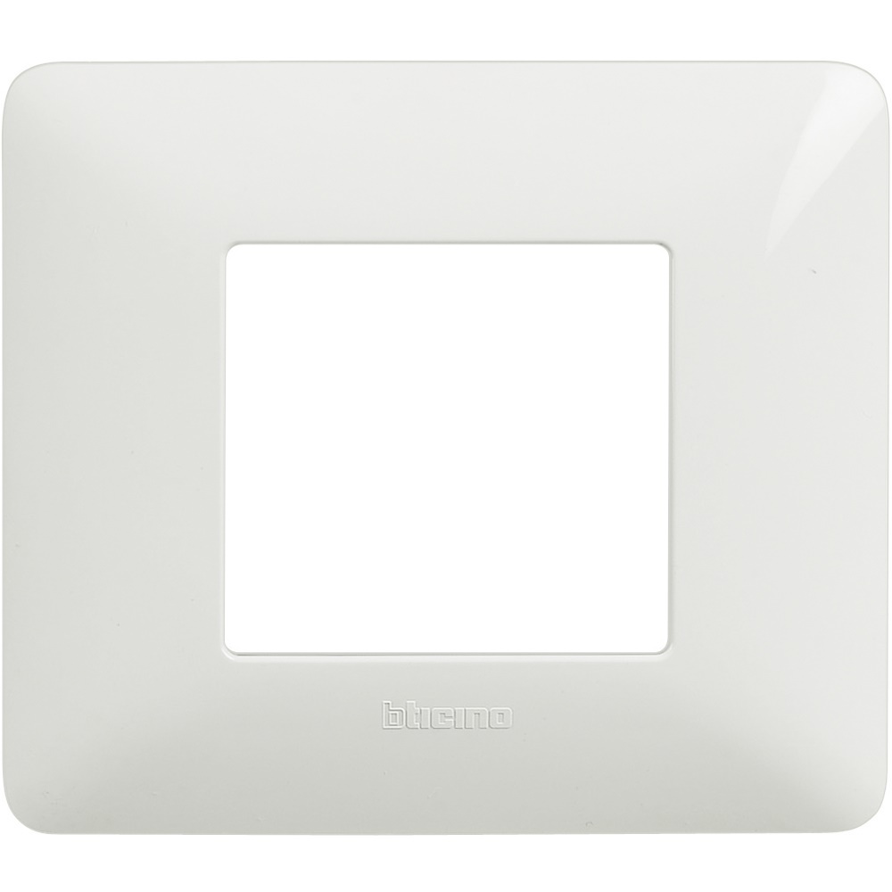 Placca da incasso 2 moduli bianco tecnopolimero per impianti elettrici residenziali e uffici