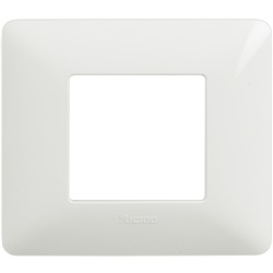 Placca da incasso 2 moduli bianco tecnopolimero per impianti elettrici residenziali e uffici