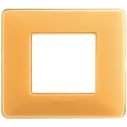 Placca Matix 2 moduli ambra tecnopolimero incasso per impianti elettrici resistenza design