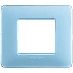 Placca incasso 2 moduli turchese tecnopolimero per impianti elettrici interni