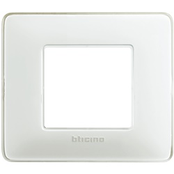 Placca da incasso 2 moduli colore ghiaccio in tecnopolimero per impianti elettrici moderni