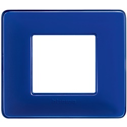 Placca elettrica 2 moduli cobalto tecnopolimero montaggio incasso residenziale commerciale