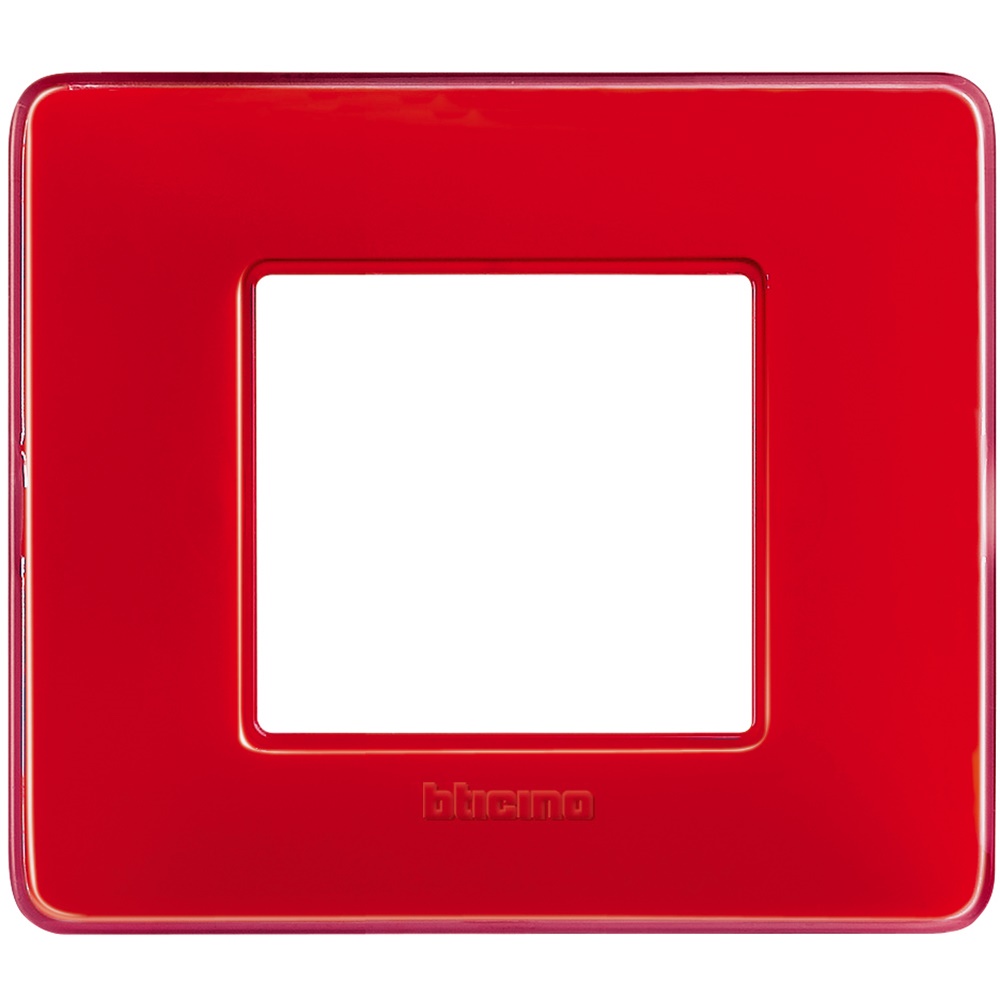 Placca BTicino Matix 2 moduli corallo tecnopolimero incasso design moderno