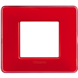 Placca BTicino Matix 2 moduli corallo tecnopolimero incasso design moderno