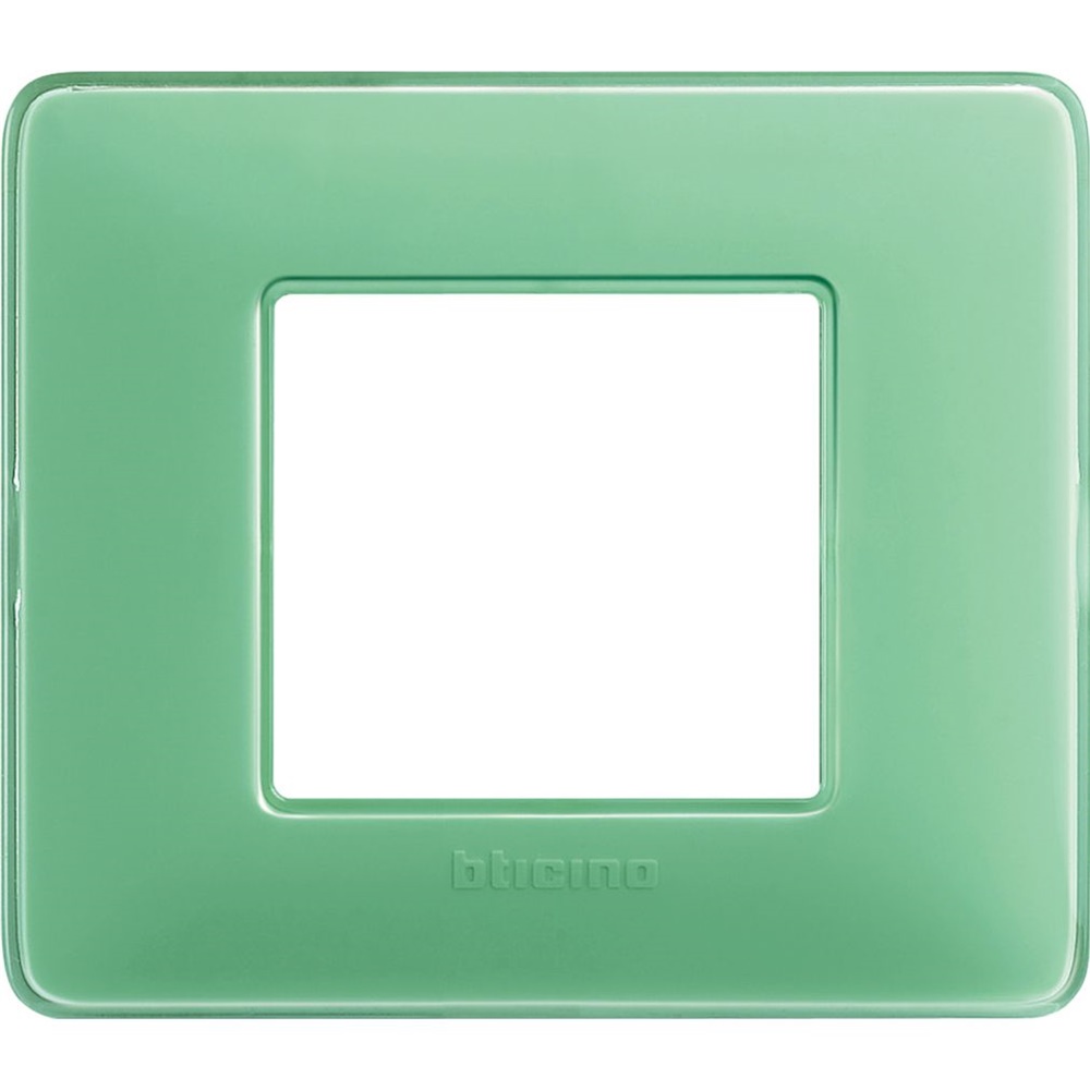 Placca incasso 2 moduli Matix verde tenue tecnopolimero per impianti elettrici domestici