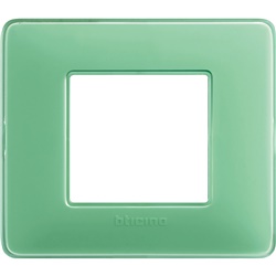 Placca incasso 2 moduli Matix verde tenue tecnopolimero per impianti elettrici domestici