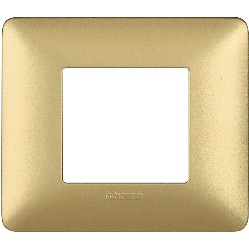 Placca da incasso 2 moduli finitura gold tecnopolimero per ambienti interni