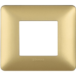 Placca da incasso 2 moduli finitura gold tecnopolimero per ambienti interni