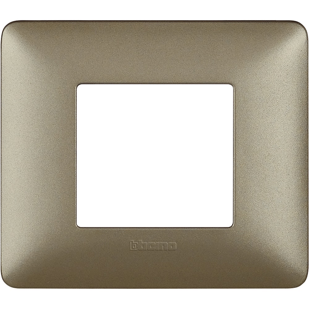 Placca incasso 2 moduli titanium tecnopolimero design moderno uso elettrico domestico e commerciale