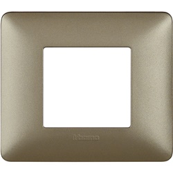 Placca incasso 2 moduli titanium tecnopolimero design moderno uso elettrico domestico e commerciale